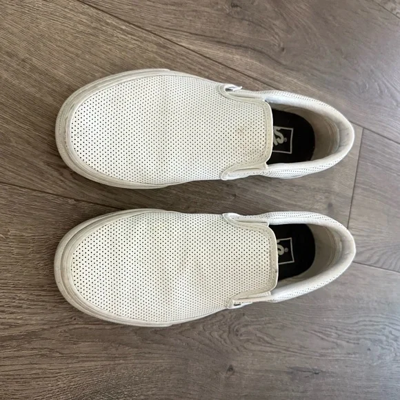Vans White Perforated Slip-On Sneakers Asher 7 - Picture 3 of 8